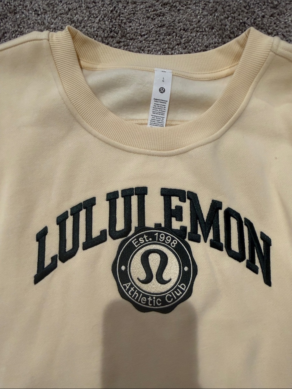 lululemon athletica Cream Logo Crewneck Sweatshirt - Picture 4 of 5
